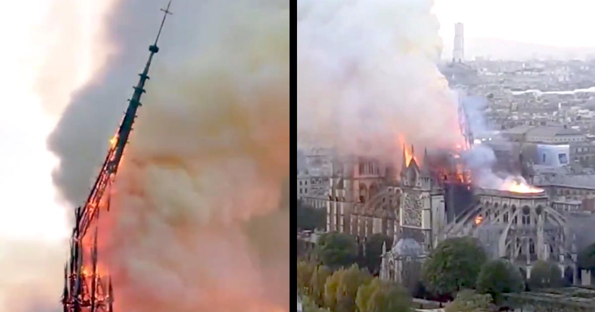パリのユネスコ世界文化遺産「ノートルダム大聖堂」で大規模火災！尖塔と屋根が焼け落ち、パリが悲しみに包まれる