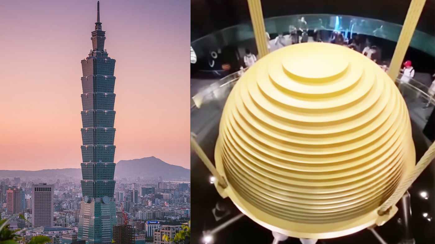 【台湾地震】509メートルの超高層ビル「台北101」の超巨大制振装置が地震で揺れる様子が話題に！
