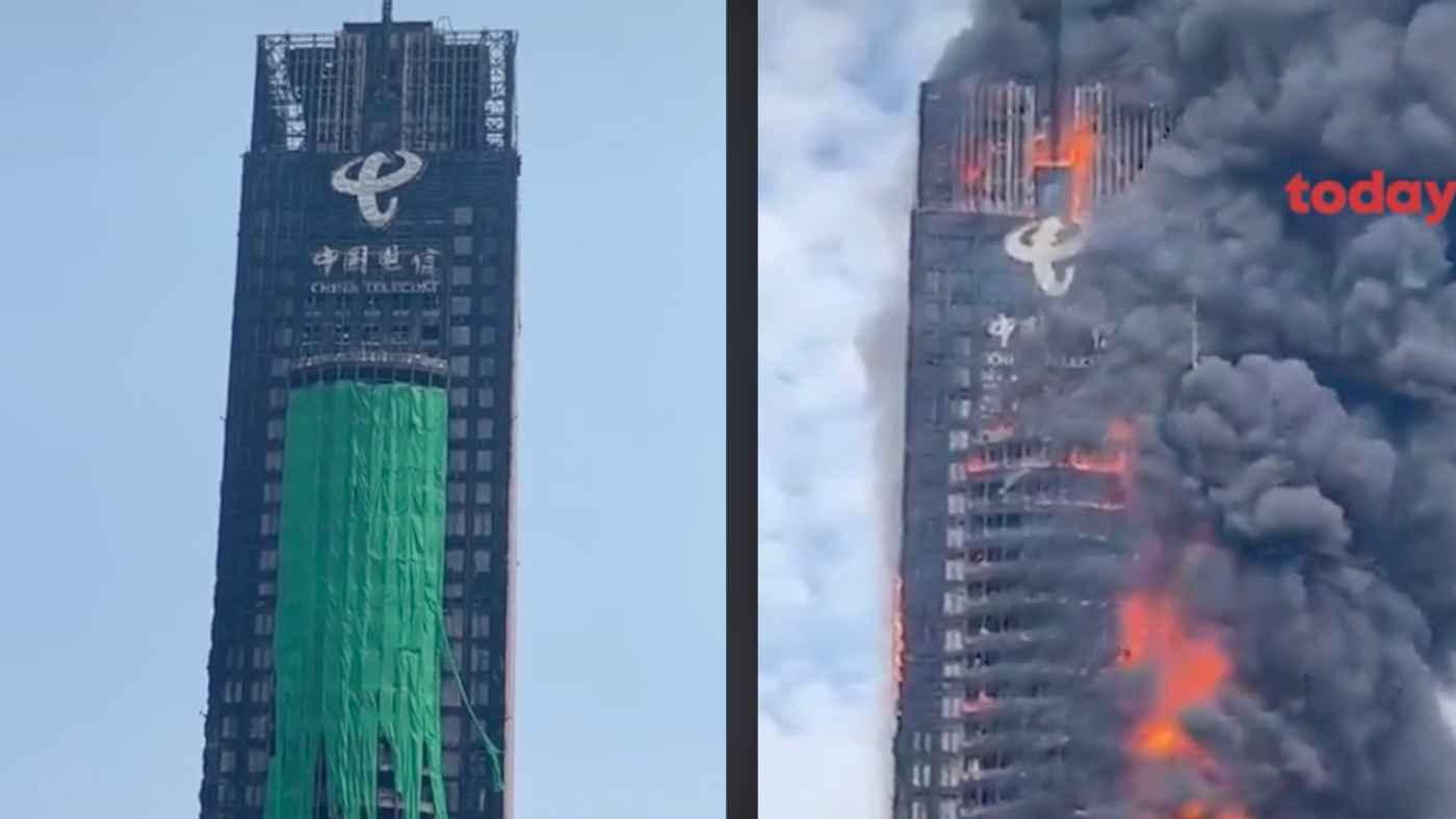 中国の超高層ビル火災の燃え方が凄まじい