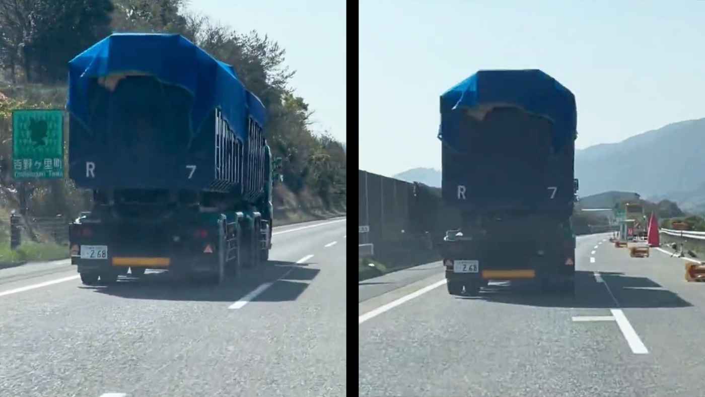【日本】「やると思った」満載のトラックがでこぼこ道に差し掛かってやらかしてしまう！